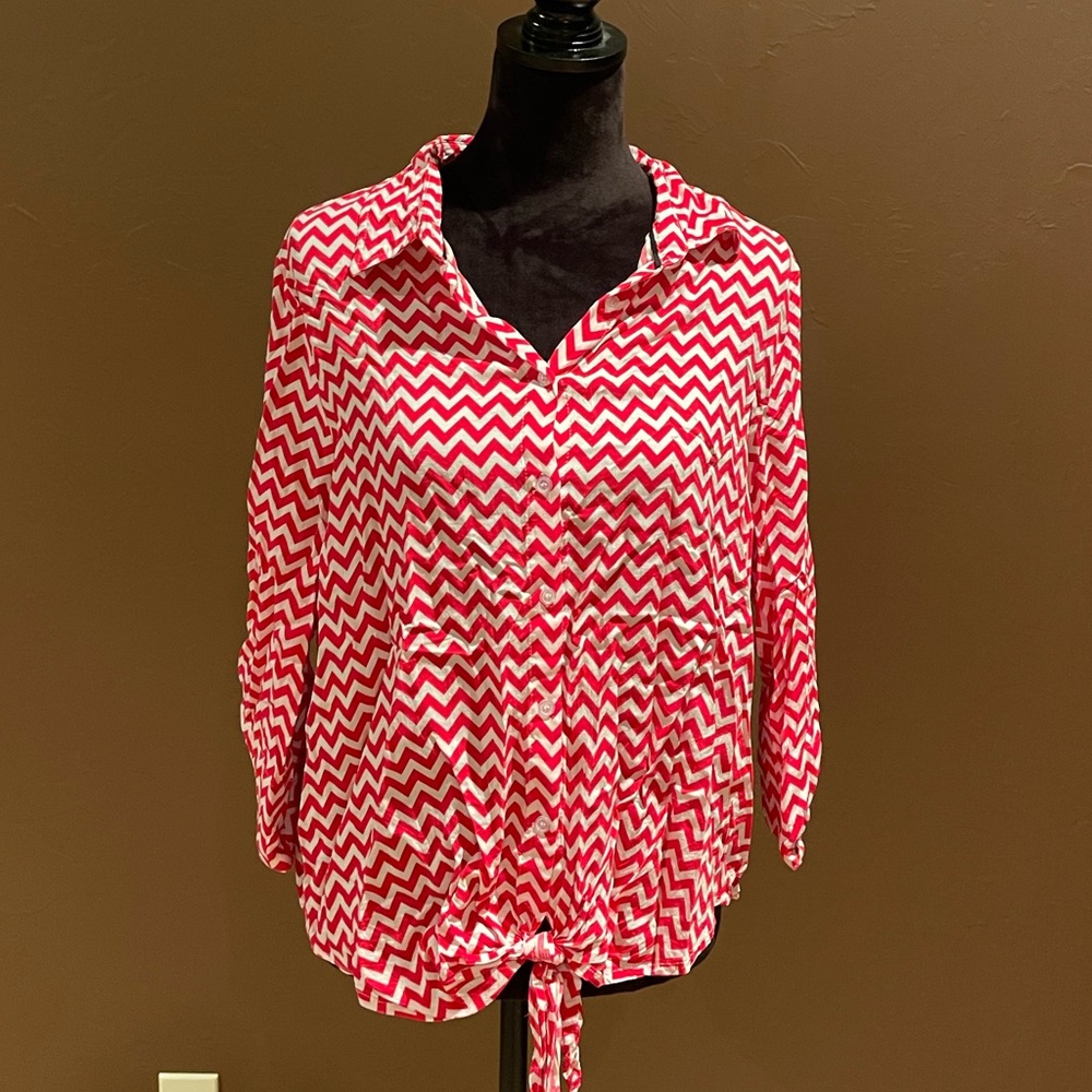 Pink Chevron Top